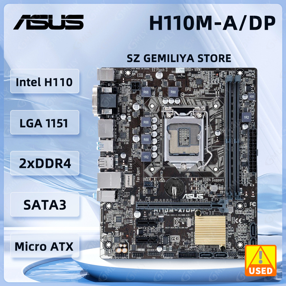 Asus H110M-A/Dp Motherboard Lga 1151 Intel H110 Ddr4 32Gb Support Celeron G3900 I3-6300 7100 6500