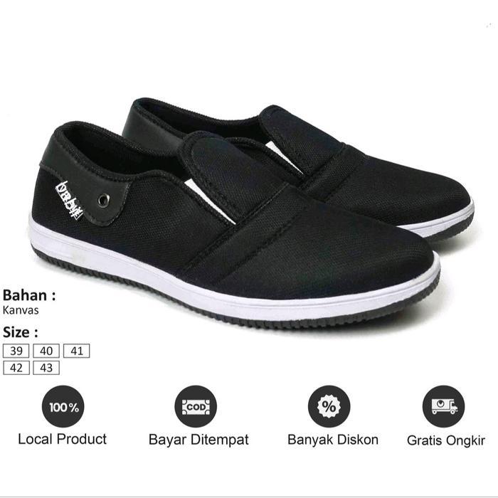 fiuri stor - sepatu slip on pria sepatu casual pria sepatu pria sepatu formal tanpa hak