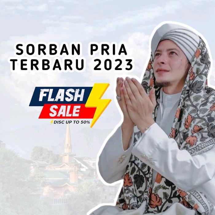 sorban pria murah putih motif batik terbaru 2023 imamah surban habib santri sorban putih pria Syal