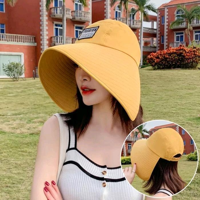 Topi pantai lebar topi fashion wanita topi import