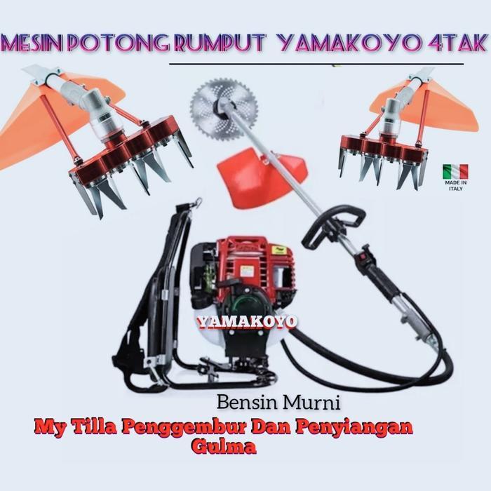 HARGa promo Mesin Potong Rumput 4TAK Yamakoyo Pisau Penggembur dan Penyiang Gulma (GARANSI UANG KEMB