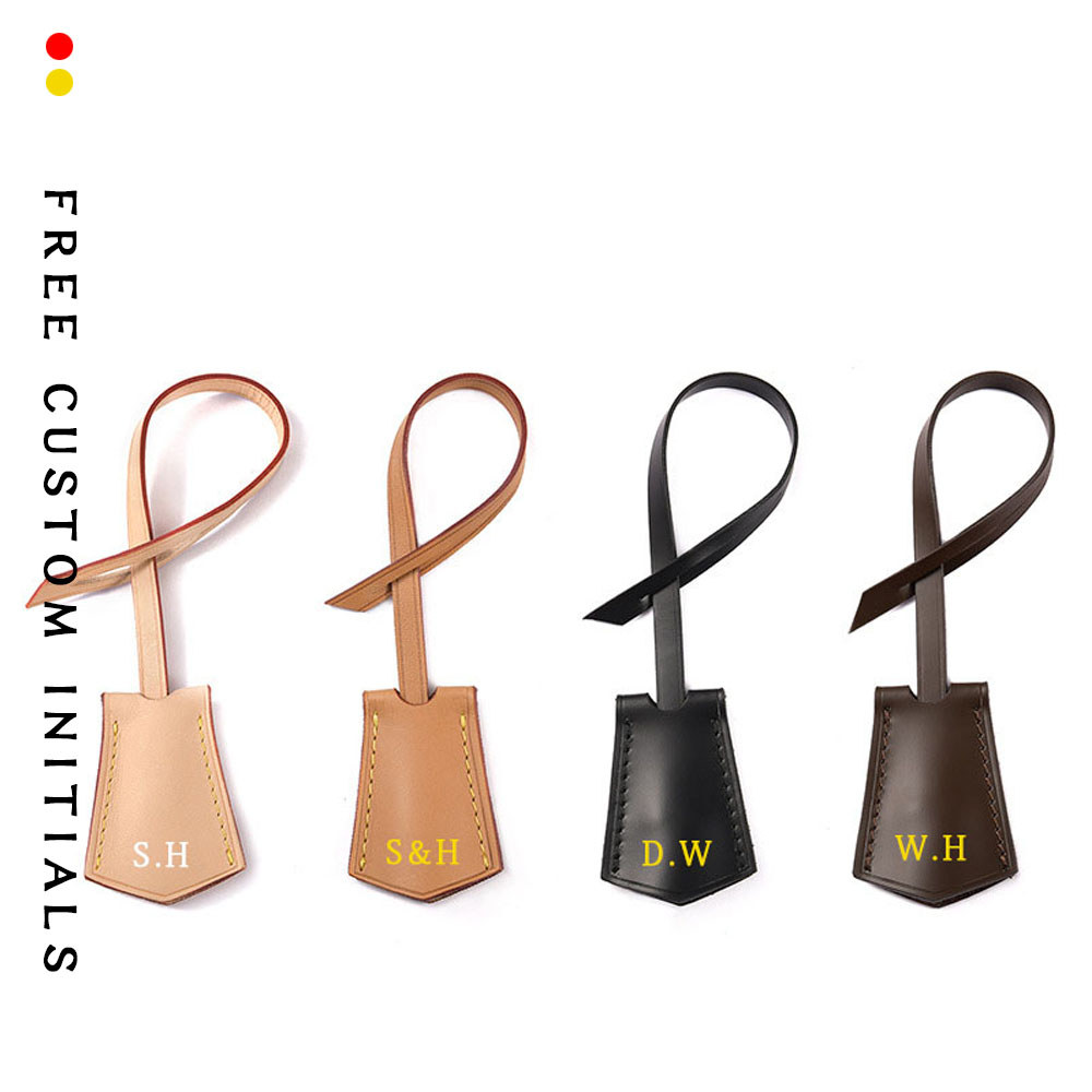 Free Custom First Letter Vegetable Tanned Leather Color-changing Leather Tag Bag Hanging Decoration