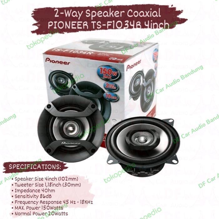 Speaker 4Inch 2Way Coaxial Pioneer Ts - F1034R