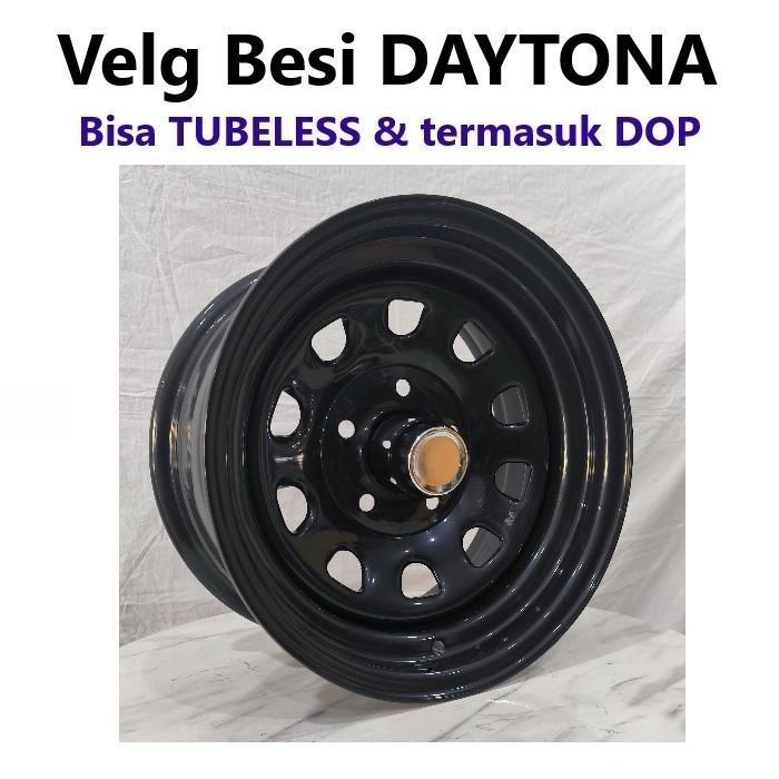 4pcs Velg Besi Daytona HD 14x6.0 5H 114.3 ET+15 Ring 14 R14 lebar 6 inci Mobil Mitsubishi L300 & Gra