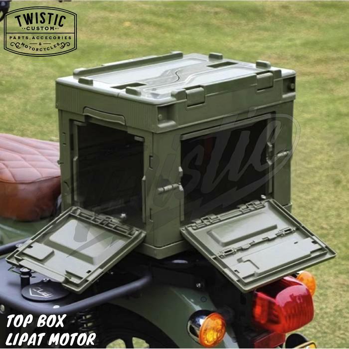 Top Box Belakang Lipat 20L Liter Motor Honda Ct110 Street Cub Super Cub Universal Custom Touring