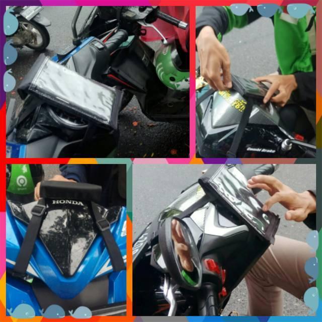 "New" Tas Holder HP di Motor Anti Air Gojek Grab Waterproof Handphone Slim