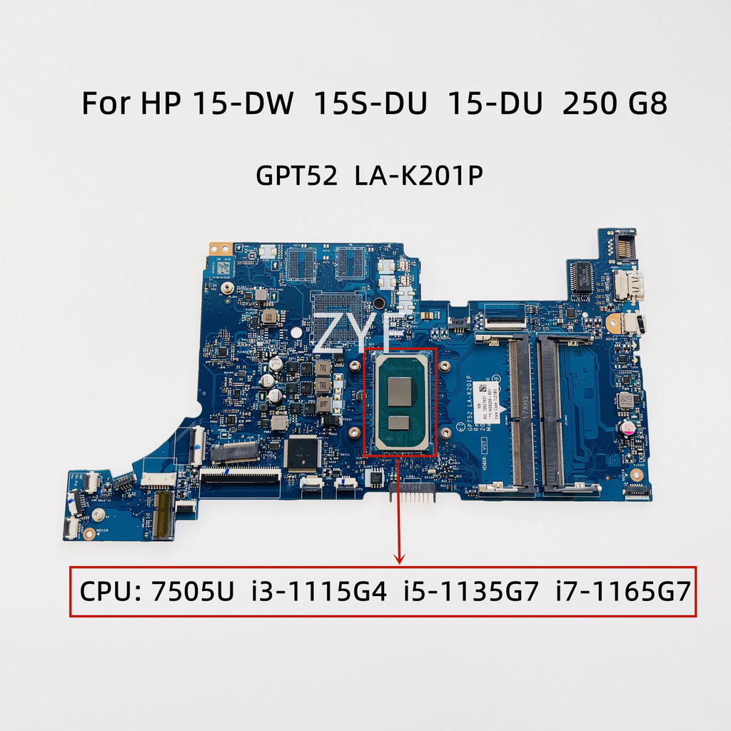 GPT52 LA-K201P For HP 250 G8 15s-DR 15-DW 15S-DU 15-DU Laptop Motherboard With 7505U i3 i5-1135G7