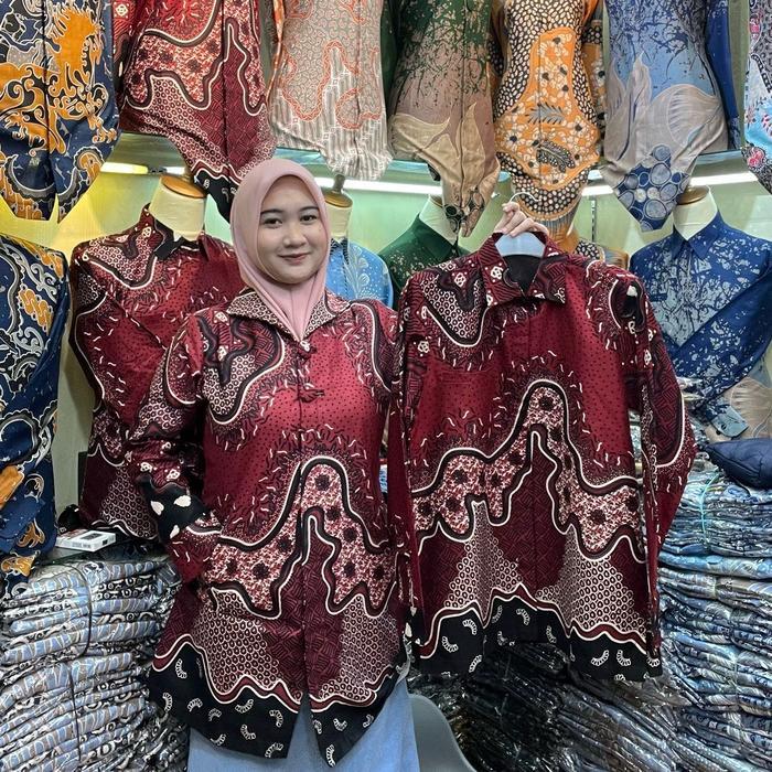 Ini Murah Tunik Batik Wanita Katun Solo Premium Full Puring Trikot