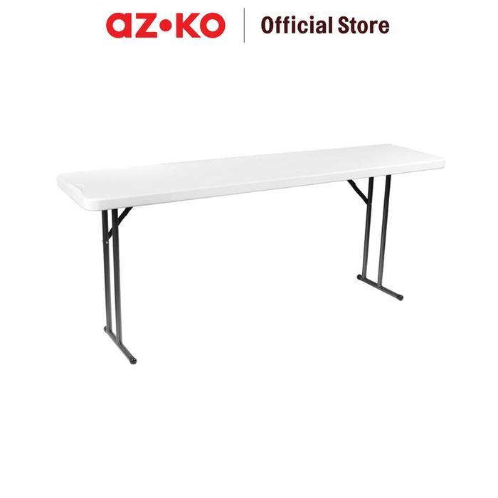 AZKO Krisbow Meja Lipat - Putih Meja Lipat 182X46 Folding Table 6Ft Meja Panjang Lipat Meja Event