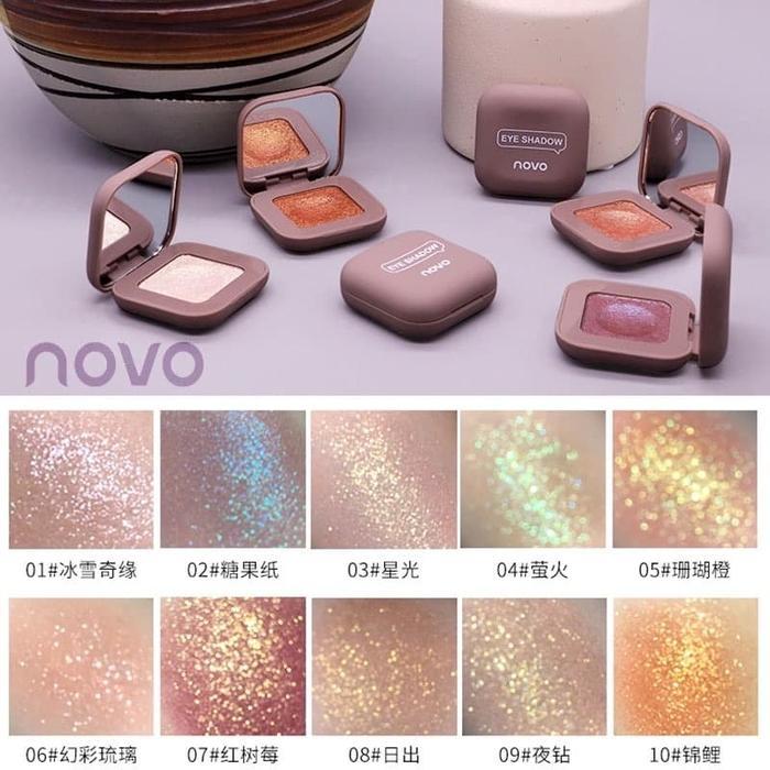 NOVO Eye Makeup Single Color Shimmer Eyeshadow Shine Glitter Shadow