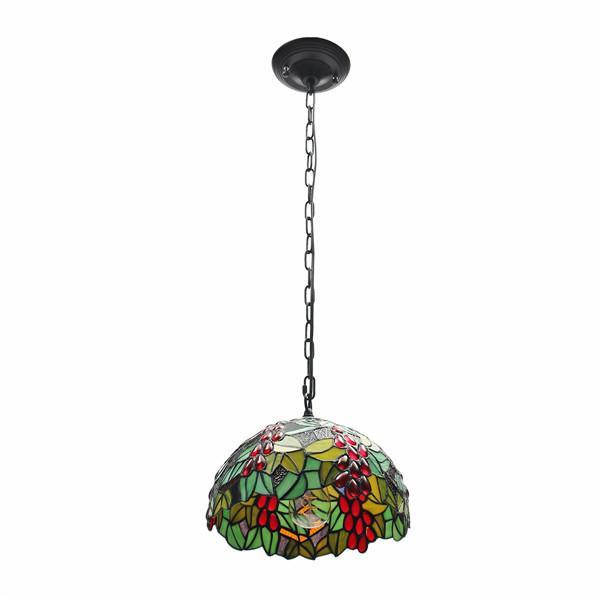 E27 VINTAGE TIFFANY STYLE PENDANT LIGHT STAINED GLASS IRON