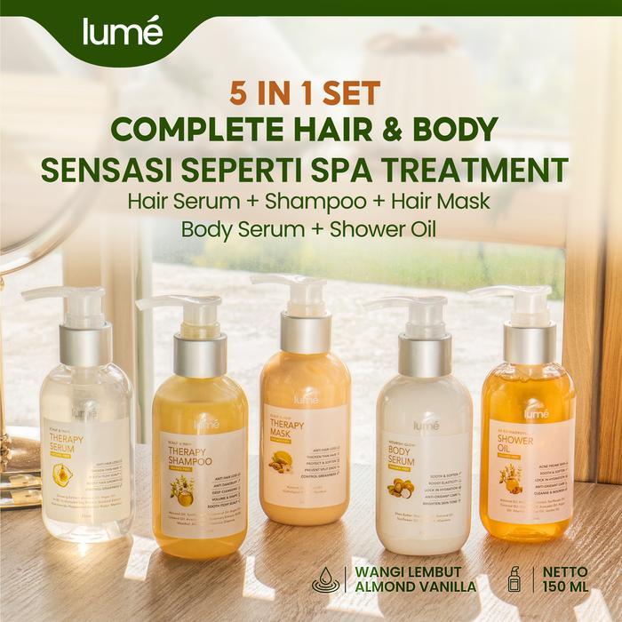 Lum Set Lengkap Paket Hemat Lumecolors - Sabun & Kosmetik untuk Rambut dan Tubuh Almond Spa Soap