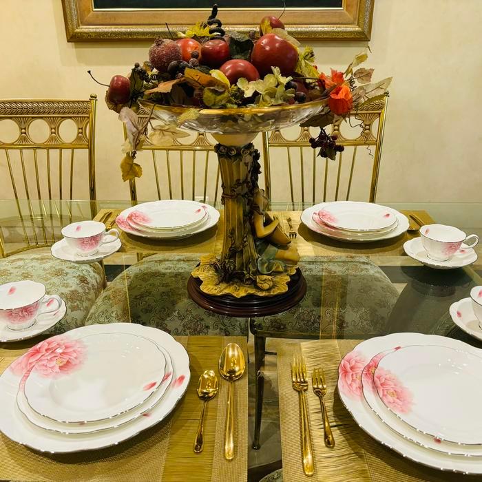 Dinner Set Narumi Peonia 20 Pcs Mewah Cantik - Piring Makan Set