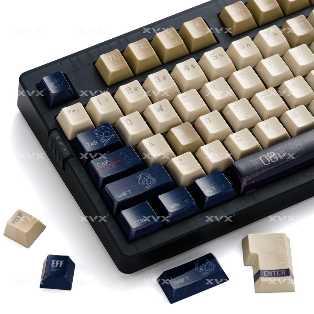 XVX Gundam Keycaps Anime PBT Ceramic Key Cap Cherry Profile for MX Mechanical Keyboard Keycaps Wide