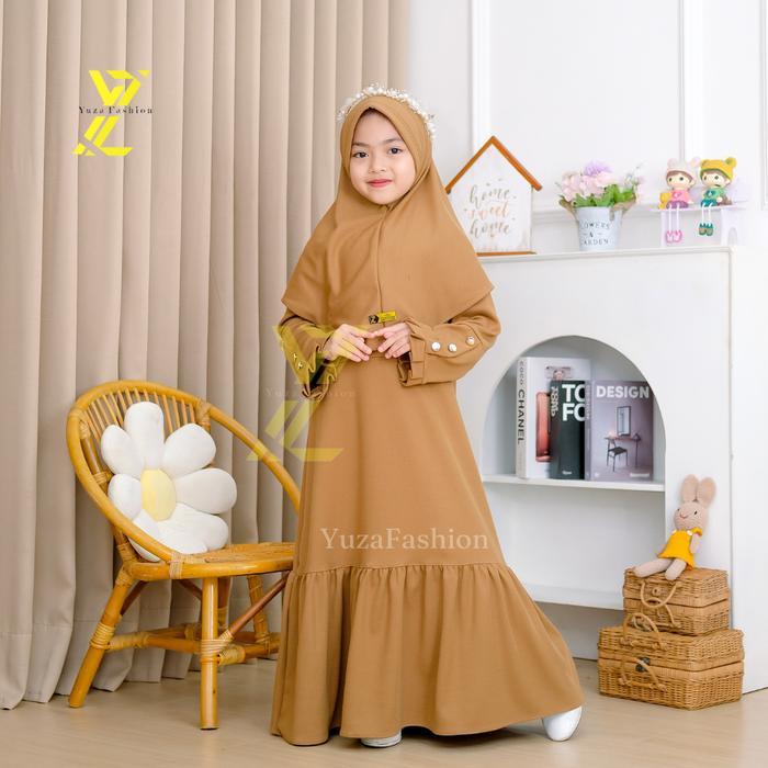 MECCA SET GAMIS ANAK BATWING SET HIJAB 3-12 TAHUN ABAYA ANAK KNIT POLOS ELEGAN BAJU GAMIS 2026 MODEL