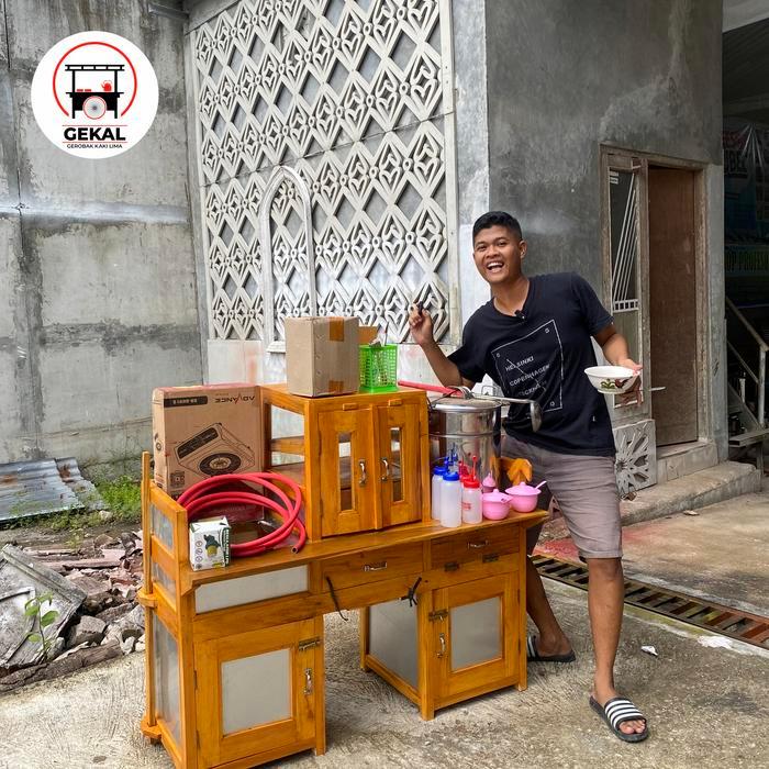 Gerobak pentol motor komplit, gerobak bakso keliling, gerobak motor bakso - Paket komplit