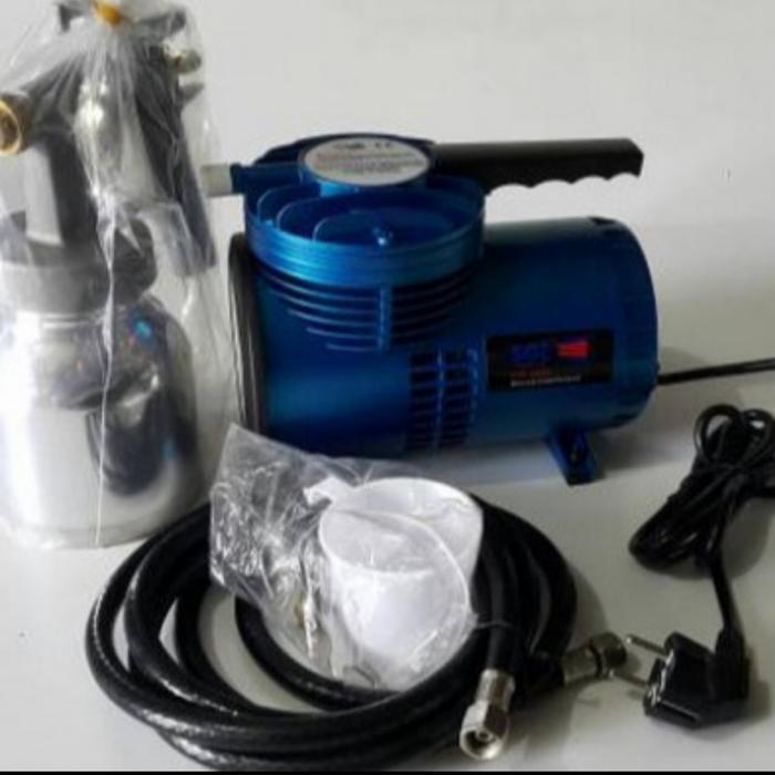 KOMPRESOR MINI PLUS SPRAY GUN KOMPLIT ALAT CET SEMPROT