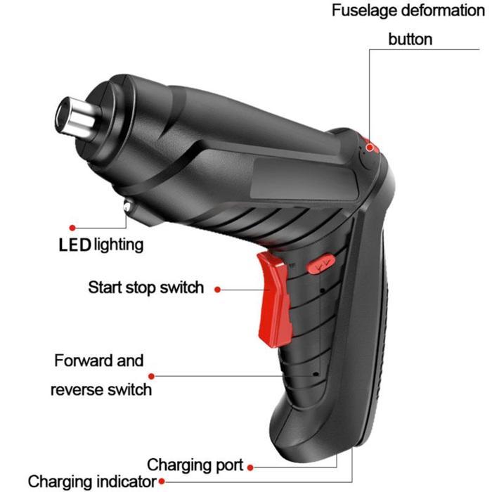 Set Obeng Listrik 47 Buah untuk Rumah Bor Listrik Multifungsi Mini Bor Isi Ulang Bor Listrik Genggam
