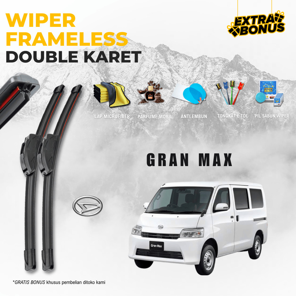 Wiper Daihatsu Grand Max Dual Kaca Depan Mobil Free 5 Bonus
