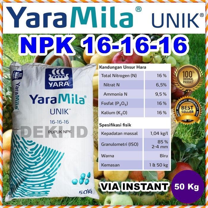 YaraMila Unik 50 Kg Via Instan Pupuk NPK 161616 Yara Mila Nutrisi Penyubur Tanaman
