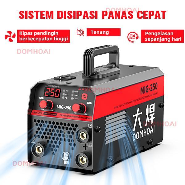 DOMHOAI Mesin Las Mig-250 Las Listrik Profesional Inverter Mesin Las Portabel Tampilan Digital