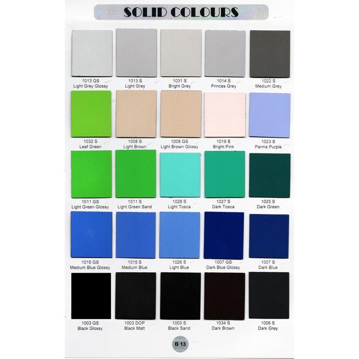 HPL WARNA SOLID COLOURS TIPE GLOSSY DAN DOFF BEST BY WINSTON TERLARIS TERMURAH MERAH PAINT