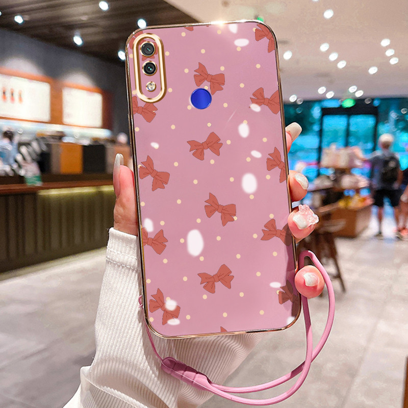 Casing Hp Untuk Xiaomi Redmi Note 7 Note 7s Note 7 Pro Case Red bow pelapisan Kekinian Cesing siliko