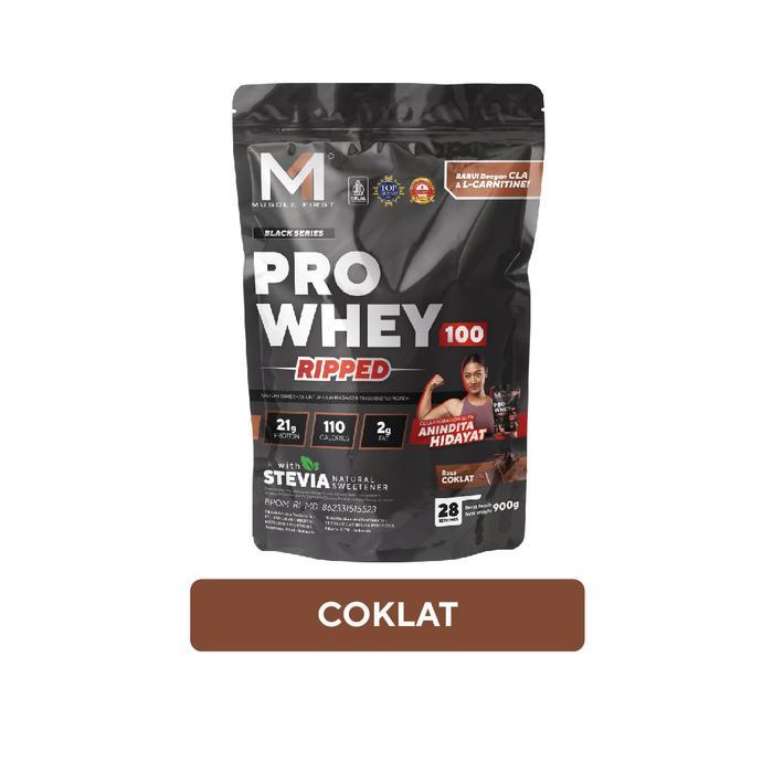 MUSCLE FIRST PRO WHEY RIPPED 2LBS 2 LBS BLACK EDITION WHEY PROTEIN + FATBURNER CLA L CARNITINE