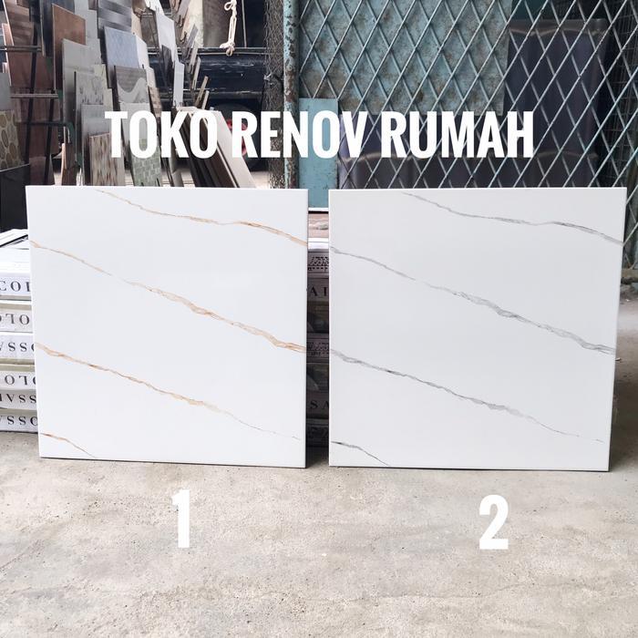 Keramik lantai 50x50 putih motif/ keramik dekoratif/ keramik teras