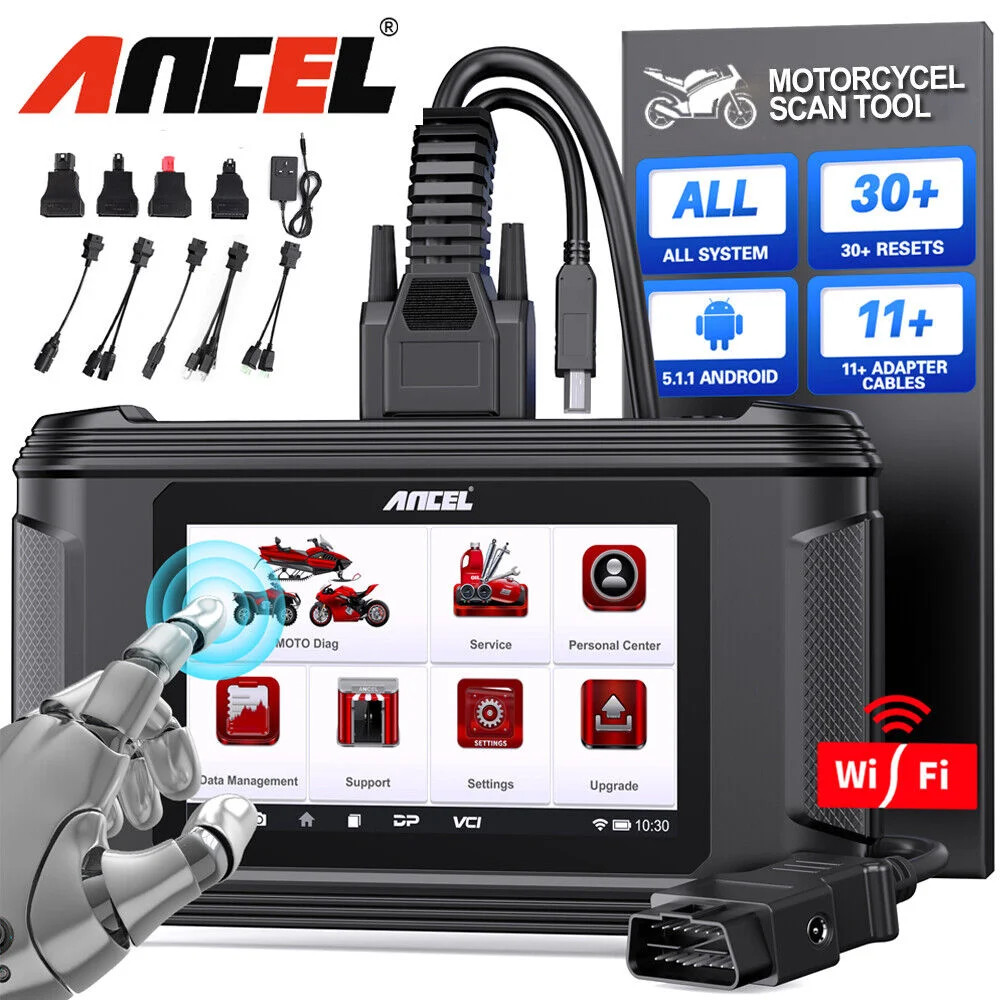 ANCEL MT500 Motorcycle Scanner OBD2 Motorcycle Diagnostic Tools Full System TPS Oil Reset For 8MW /H