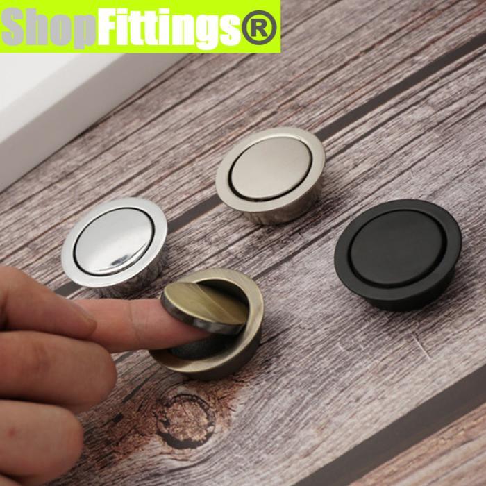 Handel Tanam Bulat Laci Pintu Lemari Geser Sliding Door chrome Handle