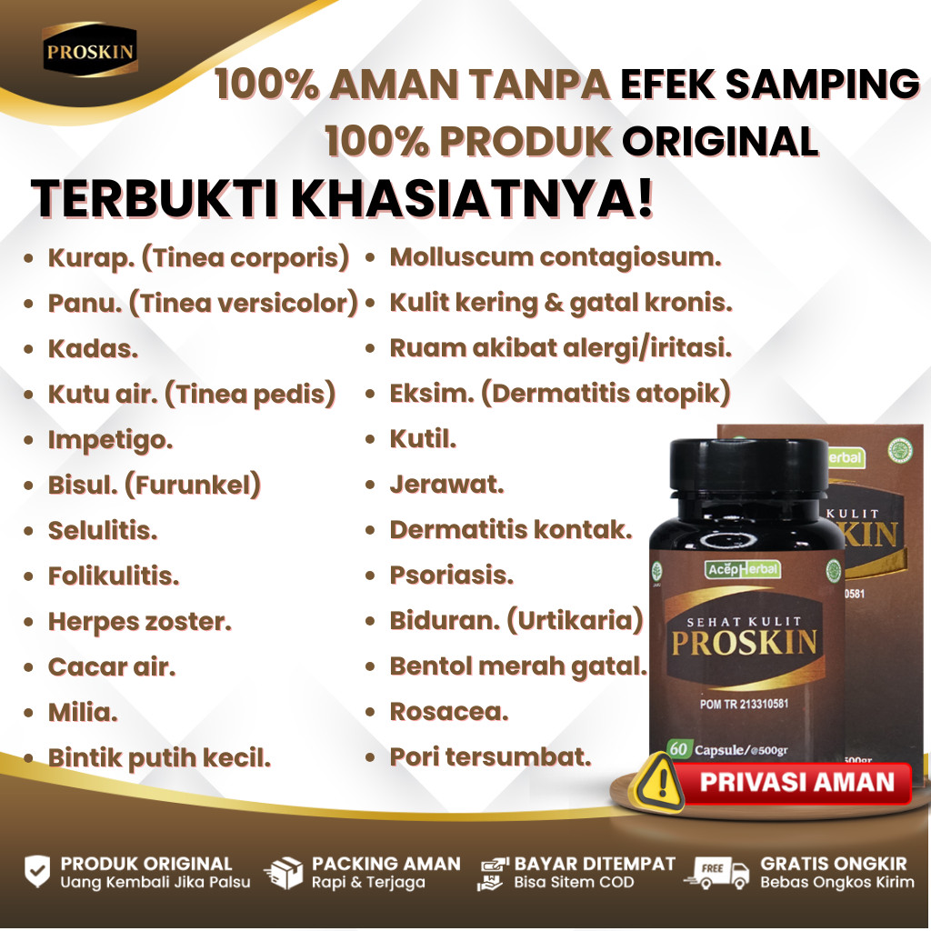 Obat Alergi Gatal, Alergi Dingin, Alergi Makanan, Alergi Cuaca, Biduran, Dermatitis - Proskin ASLI