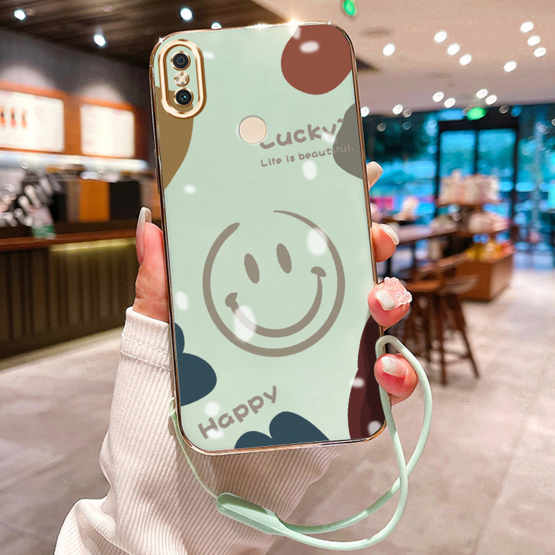Casing Hp Untuk Xiaomi Redmi S2 Y2 Case Lucky Emoji Elektro Plating Cesing silikon Kasing SoftCase K