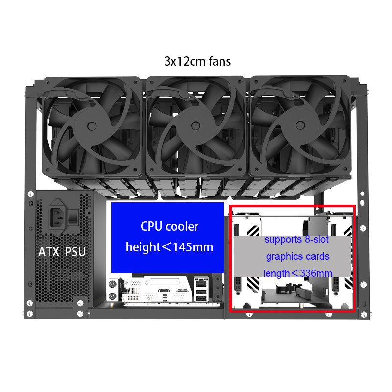 Stackable Open Air Mining Rig Case Computer Chassis Motherboard Bracket Test Bench for Crypto Rig AI