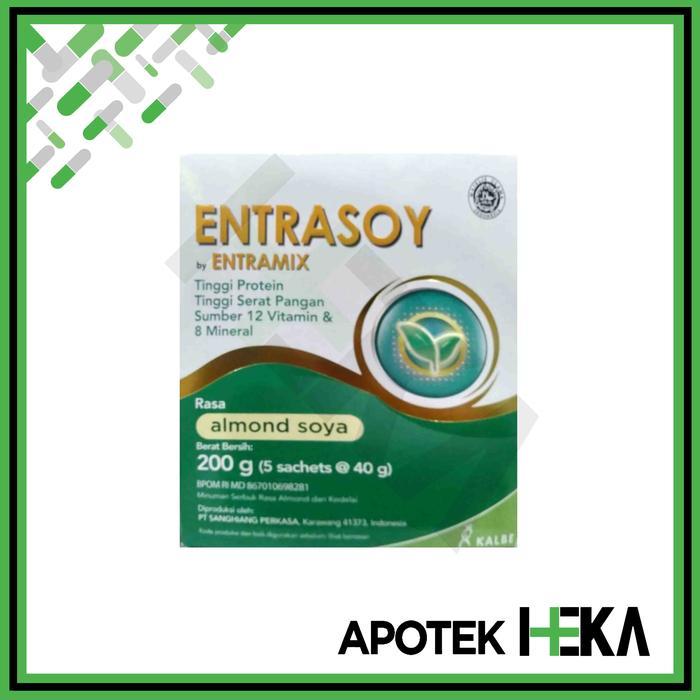 Entrasoy 200 g Almond Soya - Susu Nutrisi Dewasa Tinggi Protein Serat U LIFE