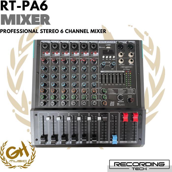 Terlaris Recording Tech Rt-Pa6 Professional Stereo Mixer Rt Pa 6 - Rt Pa6