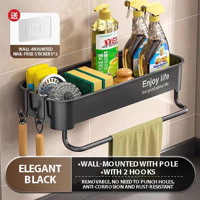 Rak Dinding Rak Sabun Cuci Piring Rak Lap Basah Dapur Rak Penyimpanan Multifungsi Rak Kamar Mandi