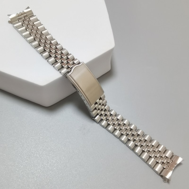 18mm 19mm 20mm 21mm Curved End 316L Stainless Steel Silver Jubilee Watch Strap Band Bracelet Fit for