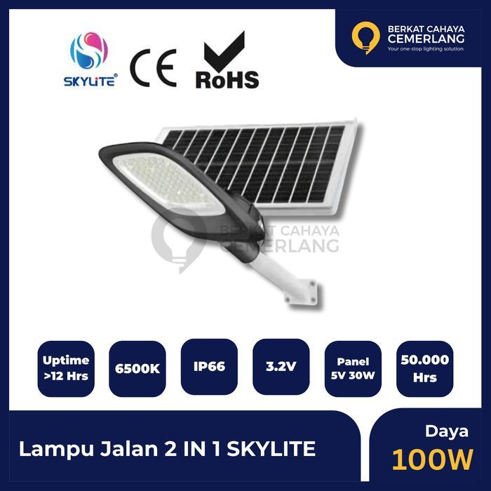 [] Lampu PJU Solar Cell Skylite 100W 2 IN 1 Lampu Jalan Street Light