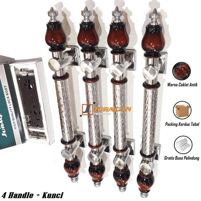 PROMO HANDLE PINTU 1 SET KUNCI 50 CM - HANDLE PINTU MINIMALIS PANJANG - GAGANG PINTU 2 DAUN PINTU