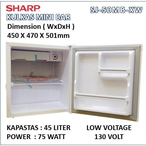 KULKAS MINI BAR 1 PINTU SHARP 45 LITER SJ-50MB-XW KULKAS MINI