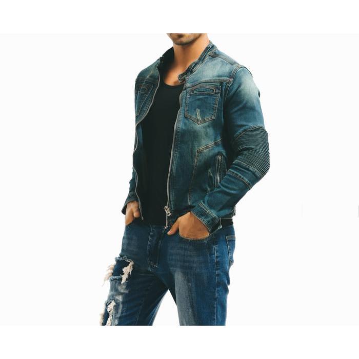 Jaket Jeans Biker Denim Pria Wanita Terbaru Blazer Keren Distro