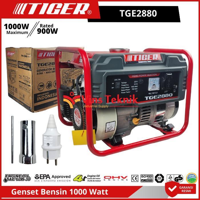 TIGER TGE2880 Mesin Genset Listrik Genset Bensin Gasoline Generator Genset 1000Watt TGE 2880