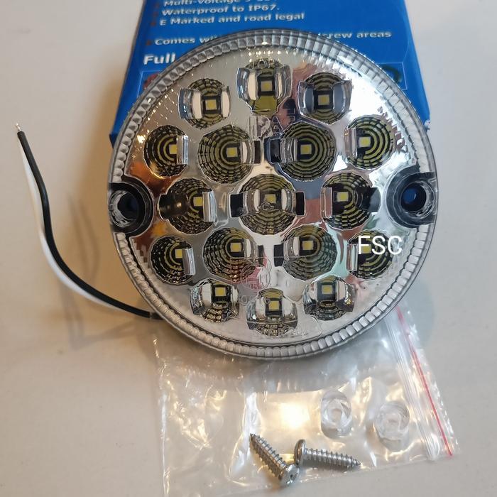 Lampu Mundur Led Defender Puma Td5 Land Rover 95Mm Bulat Besar Putih