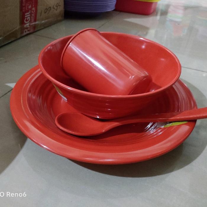 New Termurah!!! Set Alat Makan Melamin / Set Makan Melamin Anak Kos / Pesantren