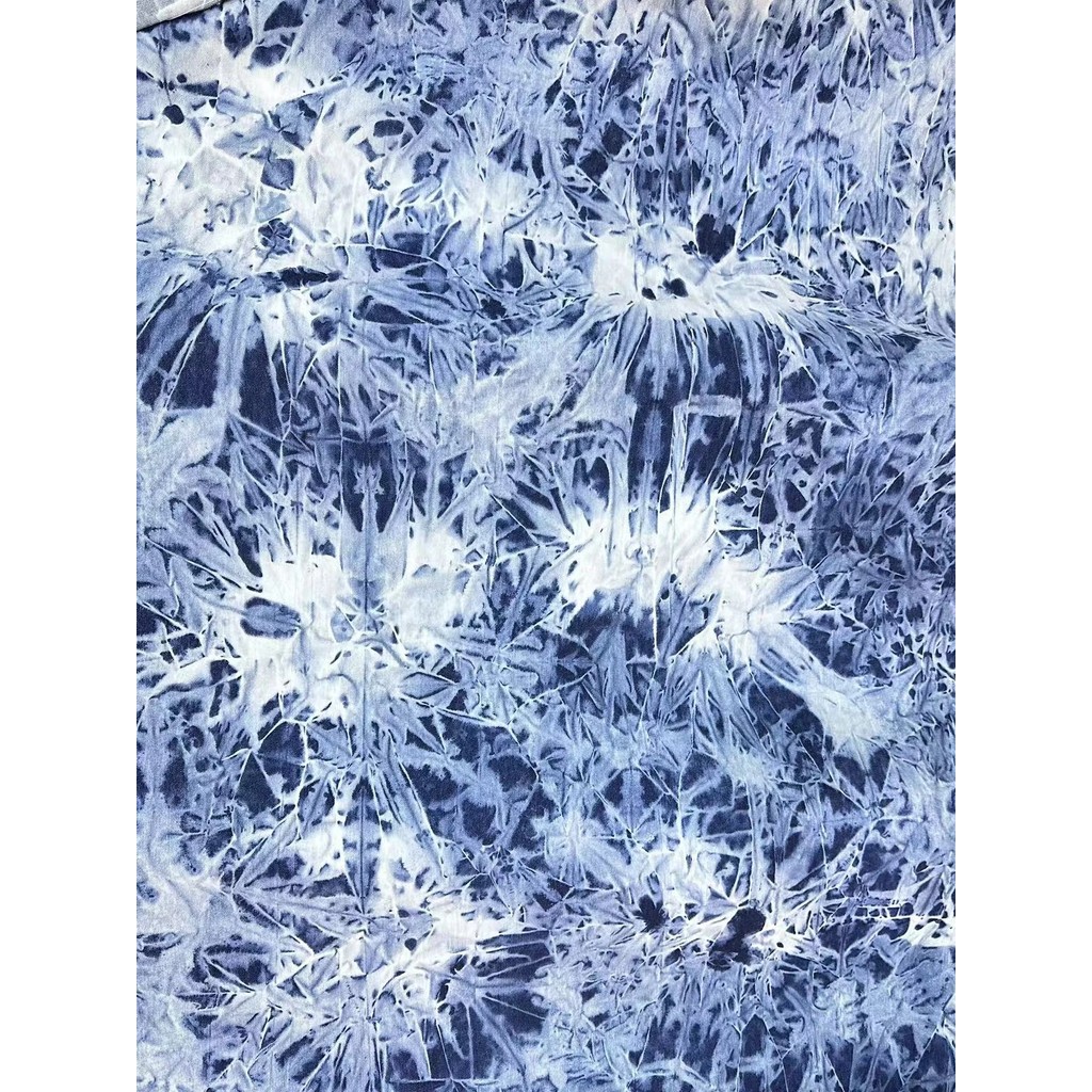 Fashion Tie Dye Denim Fabric Thick Wearable By The Meter for Jeans Skirt Hat DIY Sewing Washed Cloth