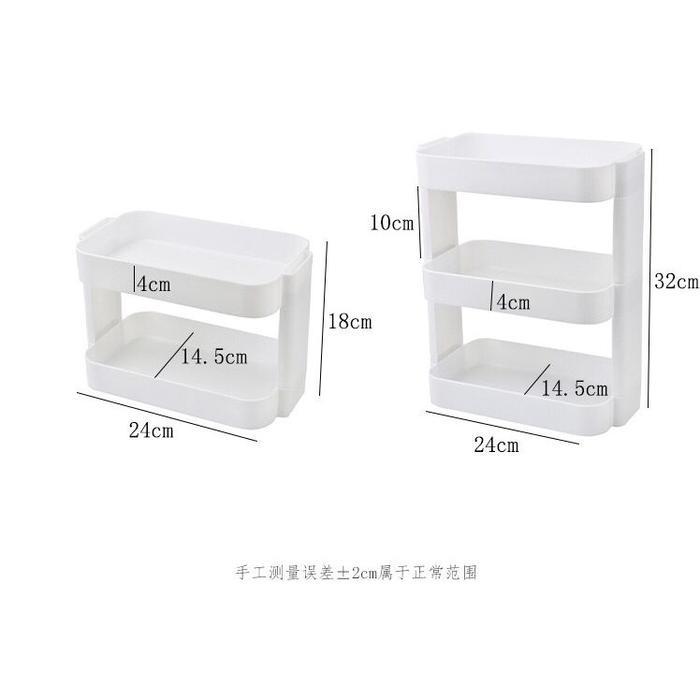 Premium [Miloli] Rak Desktop Multi-Layer Rak Penyimpanan Aesthetic Korean Style Rak Putih Tingkat