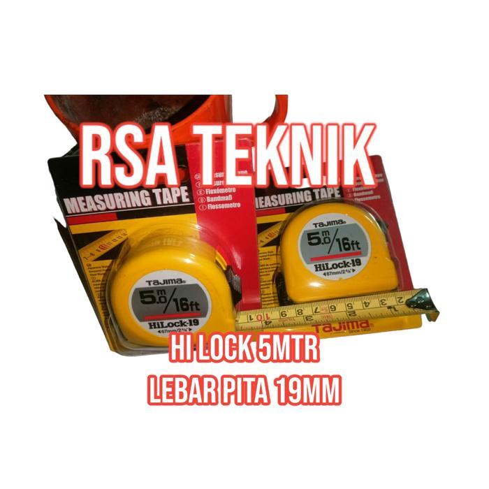 TAJIMA Meteran-Measuring tape Hi lock 5 meter kuning ORI JAPAN