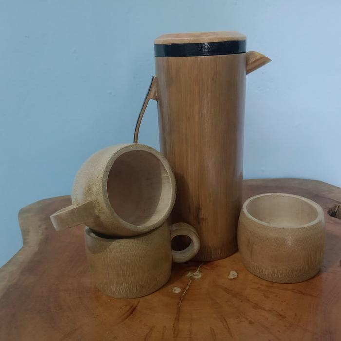 SATU SET TEKO PLUS GELAS BAMBU