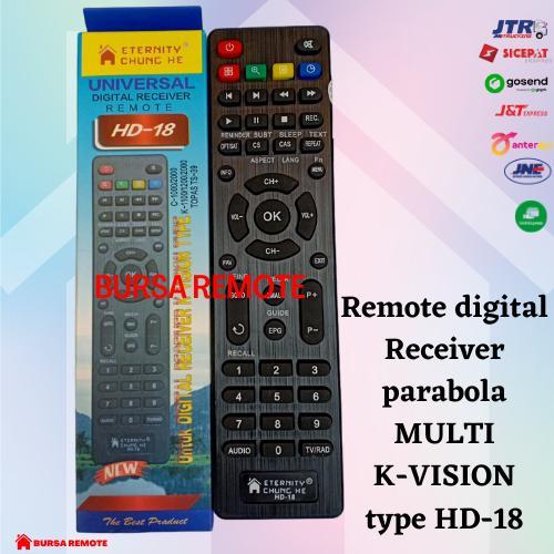N3W Remot Remote digital receiver parabola MULTI KVISION HD-18 ecer grosir
